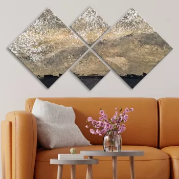 Set 4 tablouri decorative, 4MDF1322868650, MDF, Imprimat UV, Multicolor imagine