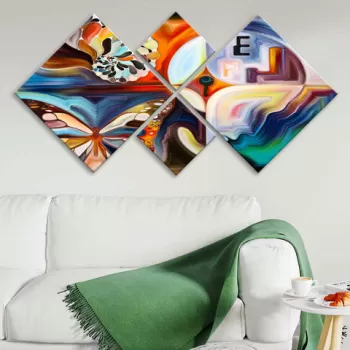 Set 4 tablouri decorative, 4MDF1327589420, MDF, Imprimat UV, Multicolor imagine