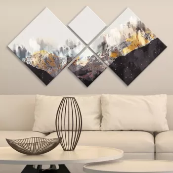 Set 4 tablouri decorative, 4MDF1348584512, MDF, Imprimat UV, Multicolor imagine