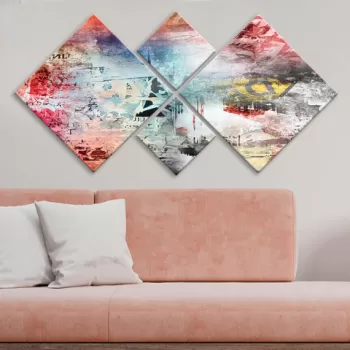 Set 4 tablouri decorative, 4MDF13964008, MDF, Imprimat UV, Multicolor imagine