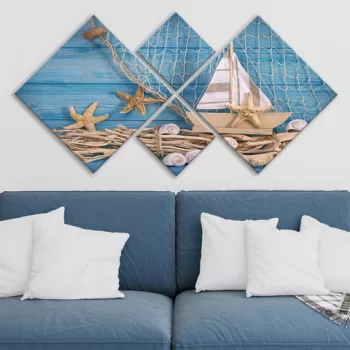 Set 4 tablouri decorative, 4MDF141633835, MDF, Imprimat UV, Multicolor imagine