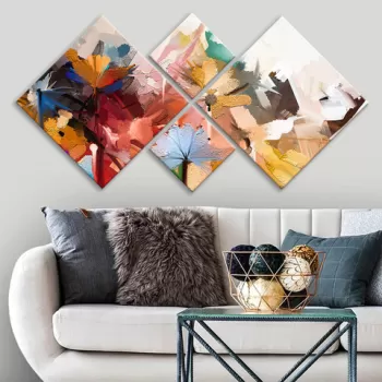 Set 4 tablouri decorative, 4MDF1421588795, MDF, Imprimat UV, Multicolor imagine