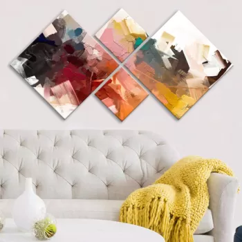 Set 4 tablouri decorative, 4MDF1421588813, MDF, Imprimat UV, Multicolor imagine
