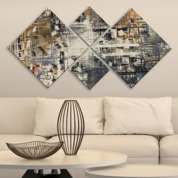 Set 4 tablouri decorative, 4MDF1448614754, MDF, Imprimat UV, Multicolor imagine