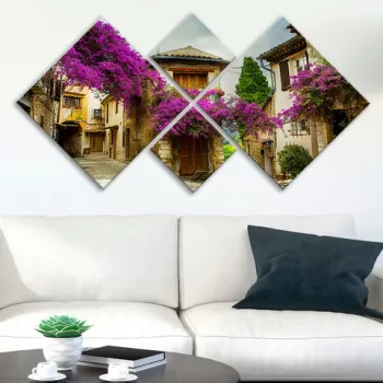 Set 4 tablouri decorative, 4MDF145666070, MDF, Imprimat UV, Multicolor imagine