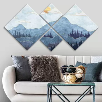 Set 4 tablouri decorative, 4MDF1469396954, MDF, Imprimat UV, Multicolor imagine