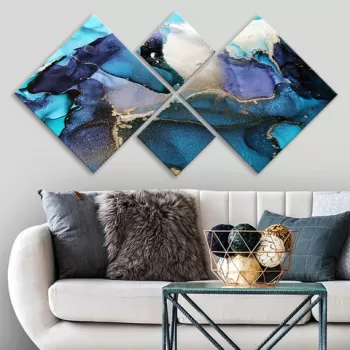 Set 4 tablouri decorative, 4MDF1490137352, MDF, Imprimat UV, Multicolor imagine