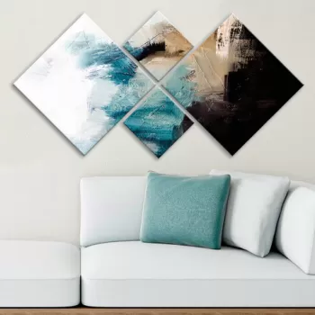 Set 4 tablouri decorative, 4MDF1540705037, MDF, Imprimat UV, Multicolor imagine