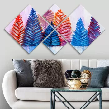 Set 4 tablouri decorative, 4MDF1573501993, MDF, Imprimat UV, Multicolor imagine