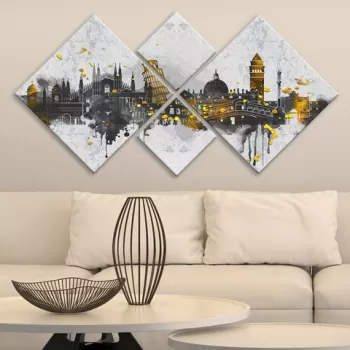 Set 4 tablouri decorative, 4MDF1580766238, MDF, Imprimat UV, Multicolor imagine