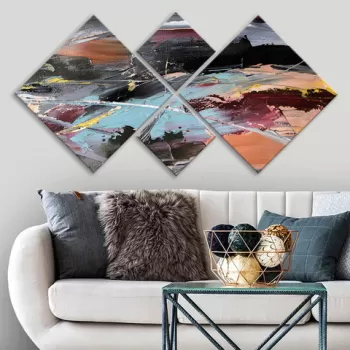Set 4 tablouri decorative, 4MDF1594167427, MDF, Imprimat UV, Multicolor imagine