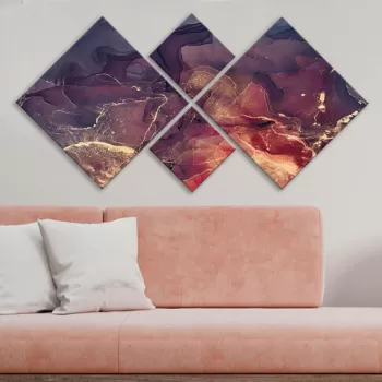 Set 4 tablouri decorative, 4MDF1608330265, MDF, Imprimat UV, Multicolor imagine