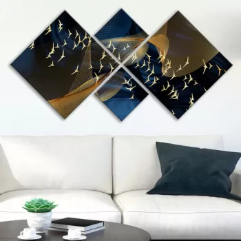 Set 4 tablouri decorative, 4MDF1613486227, MDF, Imprimat UV, Multicolor imagine