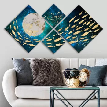 Set 4 tablouri decorative, 4MDF1613488855, MDF, Imprimat UV, Multicolor imagine