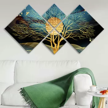 Set 4 tablouri decorative, 4MDF1613489353, MDF, Imprimat UV, Multicolor imagine