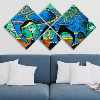 Set 4 tablouri decorative, 4MDF163361375, MDF, Imprimat UV, Multicolor imagine