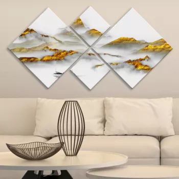 Set 4 tablouri decorative, 4MDF1647170950, MDF, Imprimat UV, Multicolor imagine