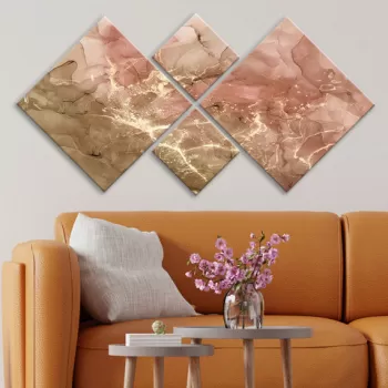 Set 4 tablouri decorative, 4MDF1663057345, MDF, Imprimat UV, Multicolor imagine