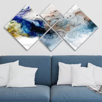 Set 4 tablouri decorative, 4MDF1675194094, MDF, Imprimat UV, Multicolor imagine