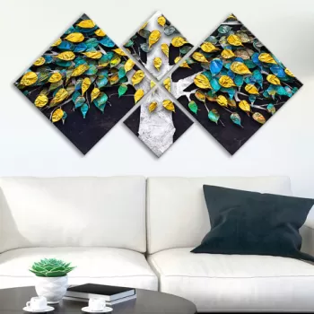 Set 4 tablouri decorative, 4MDF1698297571, MDF, Imprimat UV, Multicolor imagine