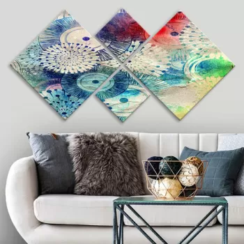 Set 4 tablouri decorative, 4MDF170244950, MDF, Imprimat UV, Multicolor imagine