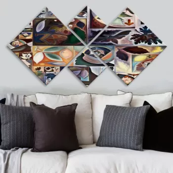 Set 4 tablouri decorative, 4MDF1707617194, MDF, Imprimat UV, Multicolor imagine