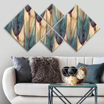 Set 4 tablouri decorative, 4MDF1711530928, MDF, Imprimat UV, Multicolor imagine