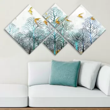 Set 4 tablouri decorative, 4MDF1715299114, MDF, Imprimat UV, Multicolor imagine