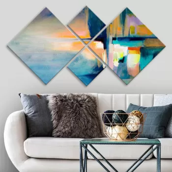 Set 4 tablouri decorative, 4MDF1726812445, MDF, Imprimat UV, Multicolor imagine