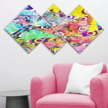 Set 4 tablouri decorative, 4MDF172686509, MDF, Imprimat UV, Multicolor imagine