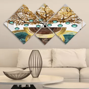 Set 4 tablouri decorative, 4MDF1730800570, MDF, Imprimat UV, Multicolor imagine