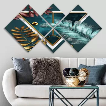 Set 4 tablouri decorative, 4MDF1730827432, MDF, Imprimat UV, Multicolor imagine