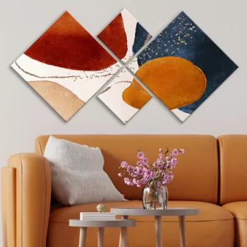 Set 4 tablouri decorative, 4MDF1731912856, MDF, Imprimat UV, Multicolor imagine