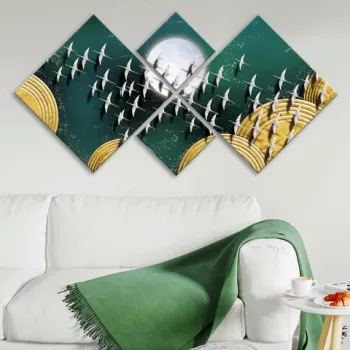 Set 4 tablouri decorative, 4MDF1735148039, MDF, Imprimat UV, Multicolor imagine