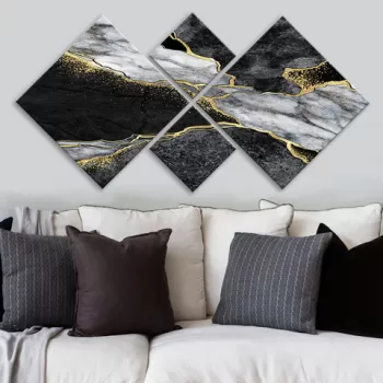 Set 4 tablouri decorative, 4MDF1739881952, MDF, Imprimat UV, Multicolor imagine