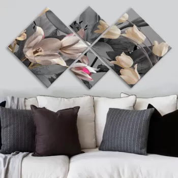 Set 4 tablouri decorative, 4MDF1780975829, MDF, Imprimat UV, Multicolor imagine