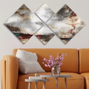 Set 4 tablouri decorative, 4MDF180525719, MDF, Imprimat UV, Multicolor imagine