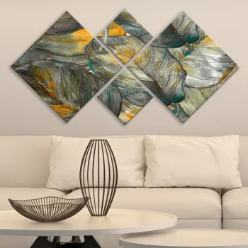 Set 4 tablouri decorative, 4MDF1814223770, MDF, Imprimat UV, Multicolor imagine