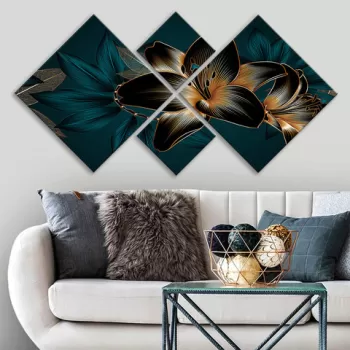 Set 4 tablouri decorative, 4MDF1814904113, MDF, Imprimat UV, Multicolor imagine