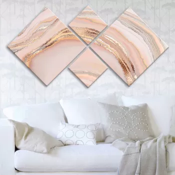 Set 4 tablouri decorative, 4MDF1824275072, MDF, Imprimat UV, Multicolor imagine