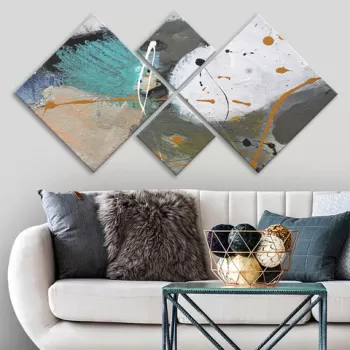 Set 4 tablouri decorative, 4MDF1832594821, MDF, Imprimat UV, Multicolor imagine