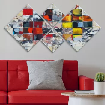 Set 4 tablouri decorative, 4MDF1834682839, MDF, Imprimat UV, Multicolor imagine