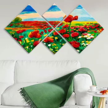 Set 4 tablouri decorative, 4MDF18370705, MDF, Imprimat UV, Multicolor imagine