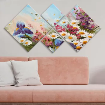 Set 4 tablouri decorative, 4MDF184119419, MDF, Imprimat UV, Multicolor imagine