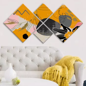 Set 4 tablouri decorative, 4MDF18431275424, MDF, Imprimat UV, Multicolor imagine