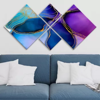 Set 4 tablouri decorative, 4MDF18445391742, MDF, Imprimat UV, Multicolor imagine