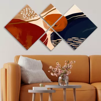 Set 4 tablouri decorative, 4MDF18504977082, MDF, Imprimat UV, Multicolor imagine