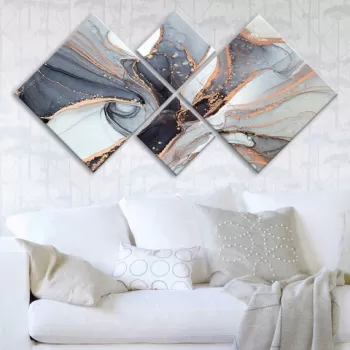 Set 4 tablouri decorative, 4MDF1855007509, MDF, Imprimat UV, Multicolor imagine