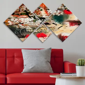 Set 4 tablouri decorative, 4MDF187362956, MDF, Imprimat UV, Multicolor imagine