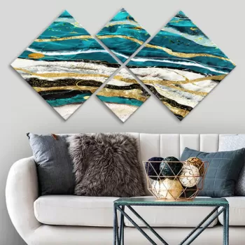 Set 4 tablouri decorative, 4MDF1877489701, MDF, Imprimat UV, Multicolor imagine